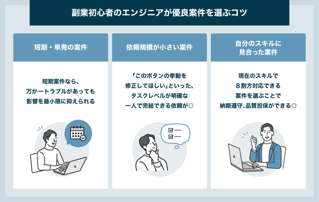 エンジニア 土日 副業 初心者が優良案件を選ぶコツ