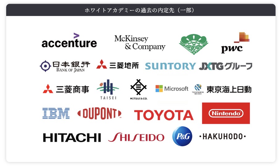 ホワイトアカデミー内定先企業