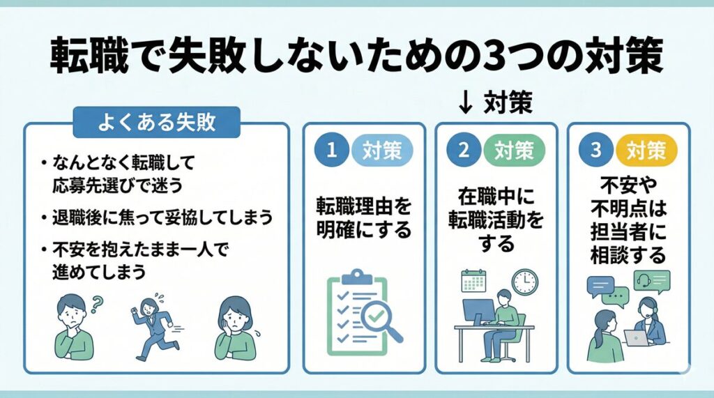 転職で失敗しないための3つの対策